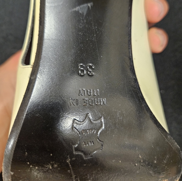 Simard leather heels made in Italy - light cream yellow - Picture 5 of 6